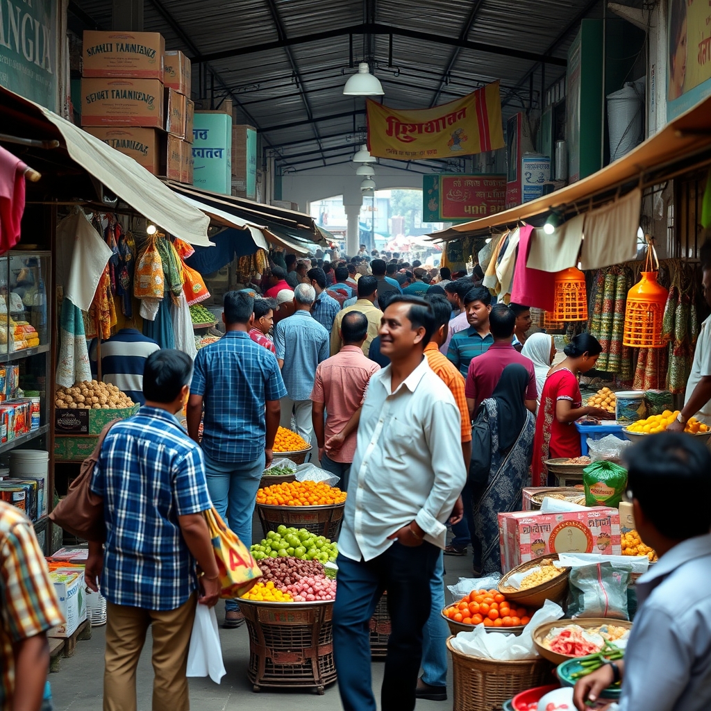 A bustling market in Agartala, Tripura